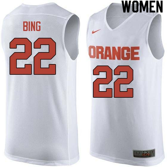 Women #22 Dave Bing Syracuse White College Basketball Jerseys Sale-White